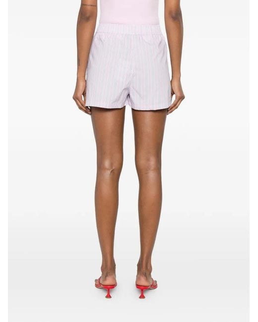 WRSTBHVR White Short À Patch Logo Et Rayures Verticales