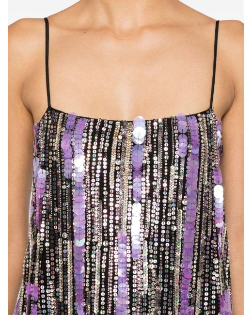 Amen Purple Sequined Mini Dress