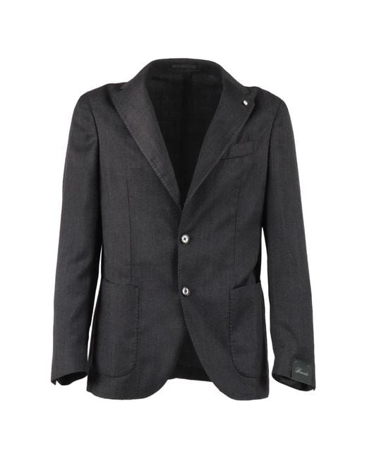 Brando Black Peak Lapel Jacket for men