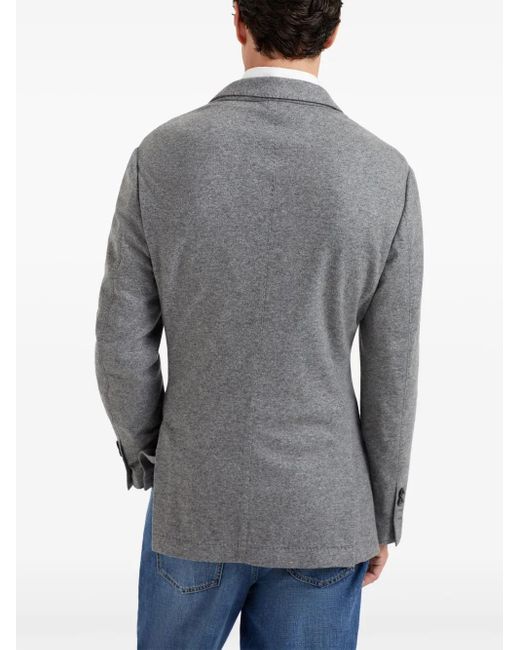 Brunello Cucinelli Gray Wool Single-Breasted Jacket for men