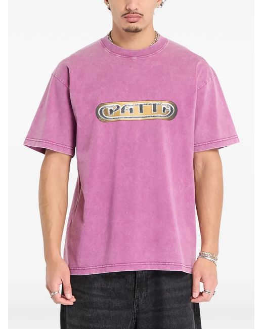 PATTA Pink Gilded Acid Washed T-Shirt