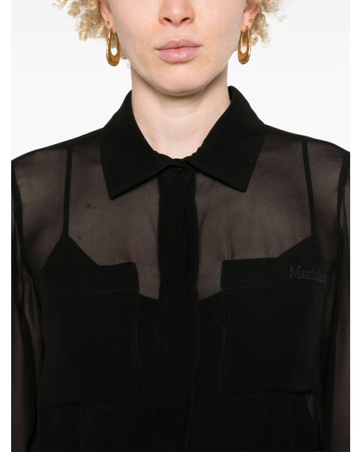 Max Mara Black Silk Georgette Shirt