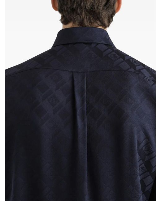 Dolce & Gabbana Blue Martini Monogram Shirt for men