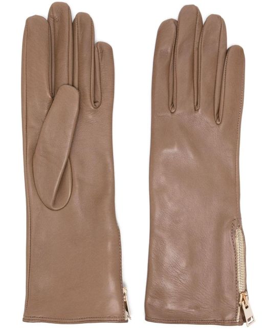 Eleventy Natural Full-finger Leather Gloves