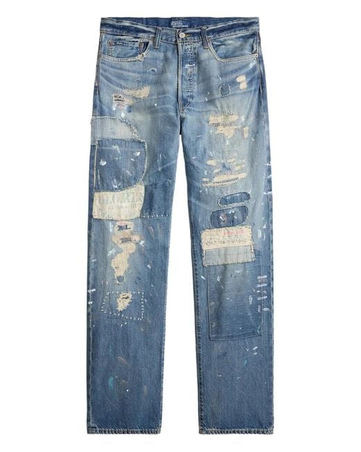 Polo Ralph Lauren Jeans Met Patchwork in het Blue voor heren