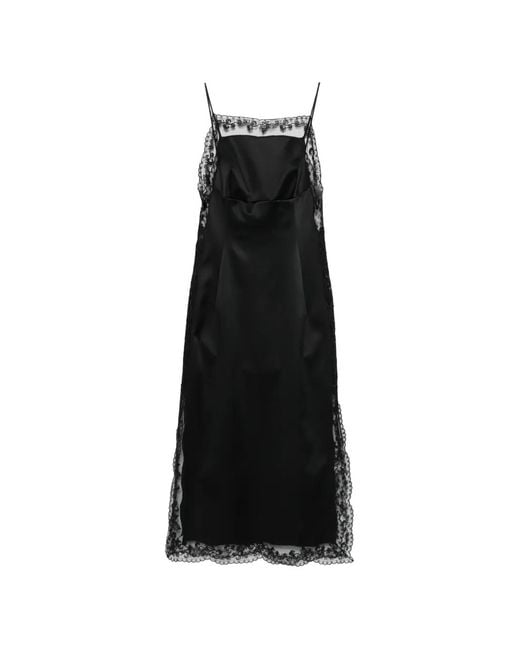 Ermanno Scervino Black Lace-Trim Midi Dress