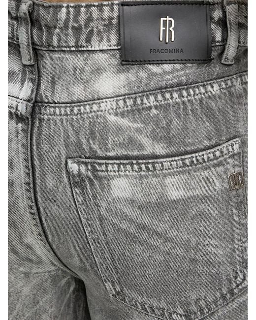 Fracomina Gray Faded Wide-Leg Trousers