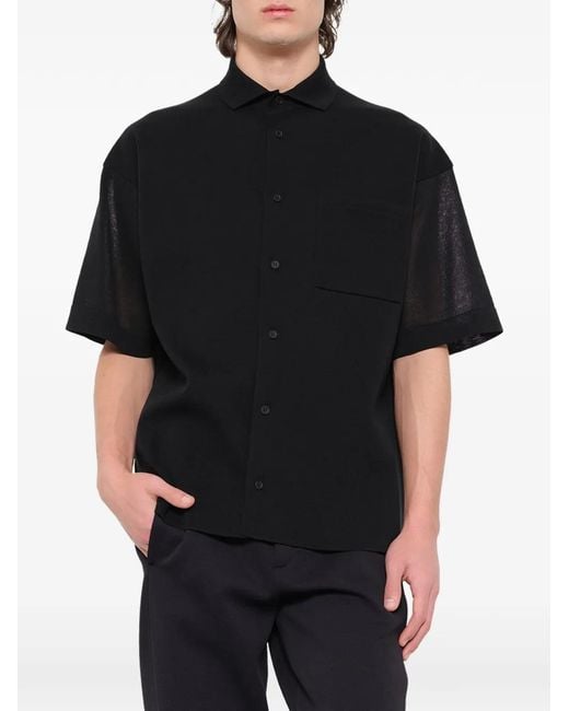 CFCL Black Milan Short-Sleeve Shirt for men