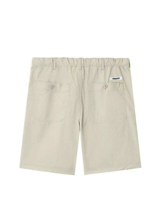 Chocoolate White Logo-Patch Straight-Leg Shorts for men