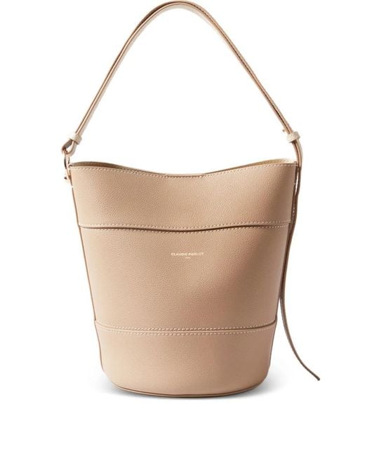 Claudie Pierlot White Solveig Leather Bucket Bag