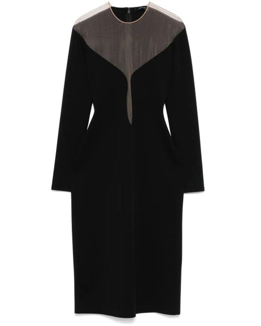 Mugler ダブルレイヤー ドレス Black