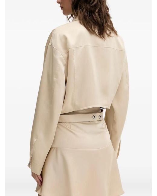 Karl Lagerfeld Natural Satin Cut-Out Jacket