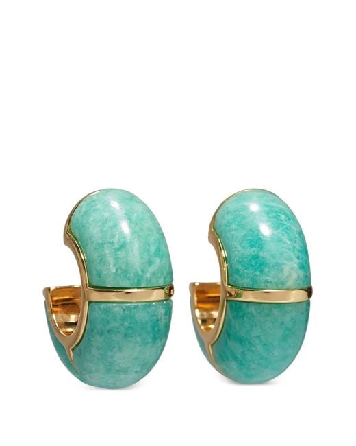 Lizzie Fortunato Green Amazonite Hoop Earrings