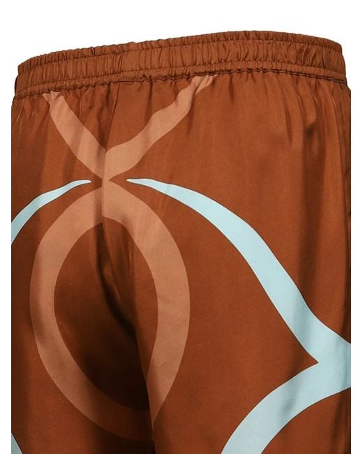 Garcia Brown Logo Bull Silk Shorts for men