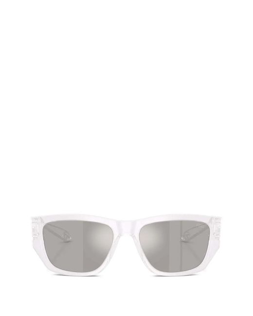 DIESEL White Rectangle-Frame Sunglasses