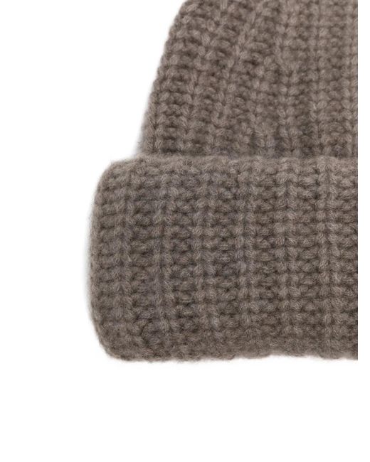 Lisa Yang Brown Ribbed Beanie