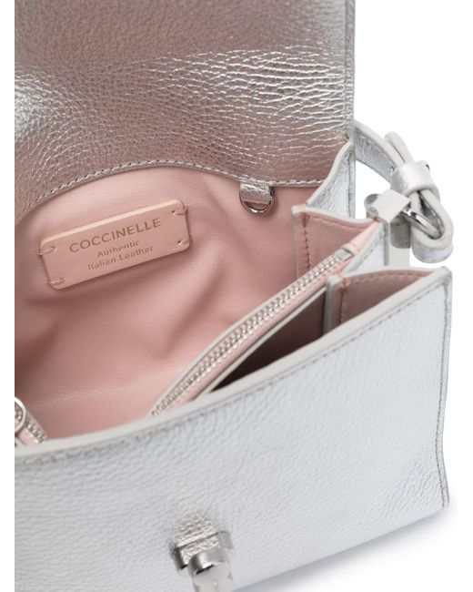 Coccinelle White Grained Leather Mini Bag