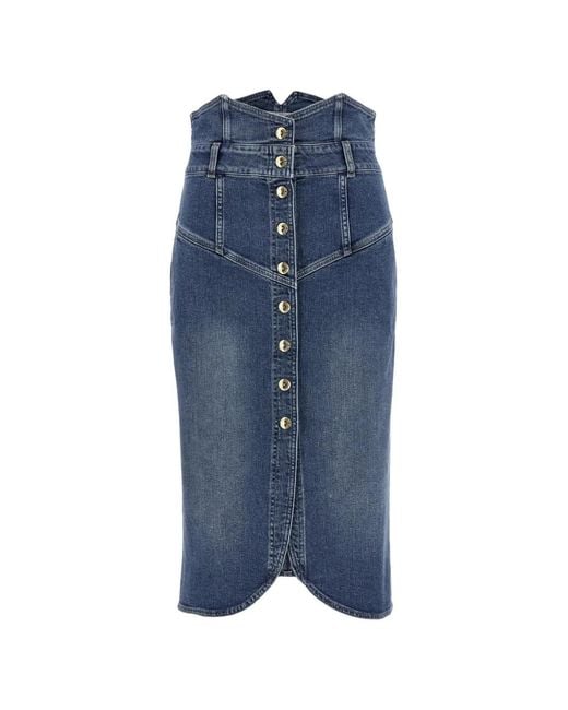 Elisabetta Franchi Blue Denim Skirt