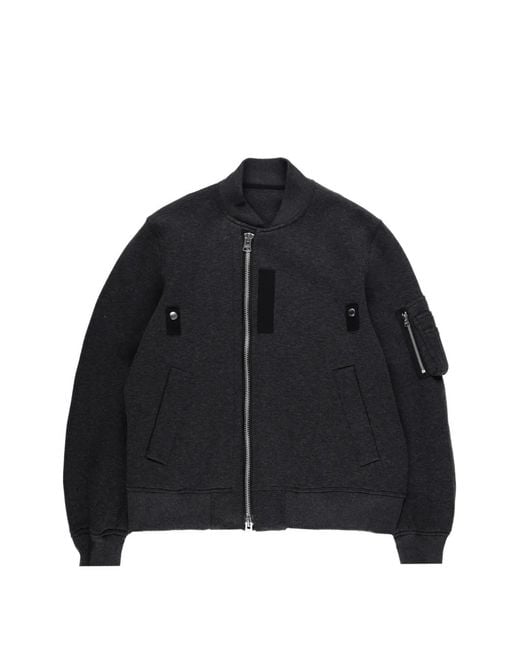 Sacai Black Zip-Up Jacket for men
