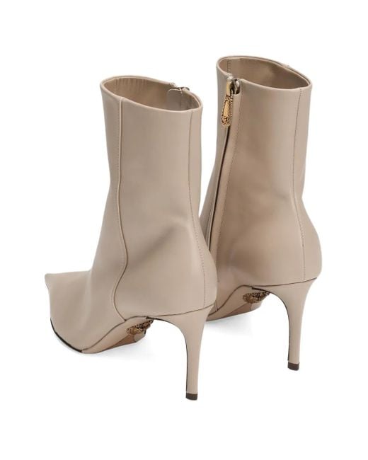 Dolce & Gabbana Natural 75Mm Pointed-Toe Zip Ankle Boots
