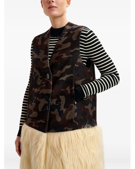 Veste En Fourrure Artificielle À Imprimé Camouflage Essentiel Antwerp en coloris Black