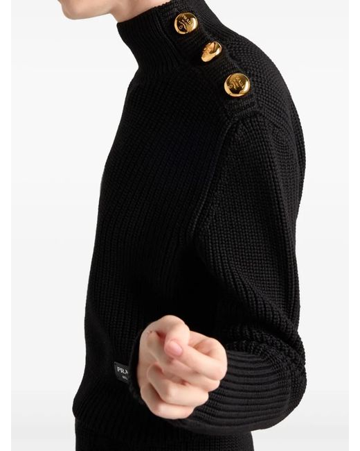 Prada Black Wool Rib-Knit Sweater