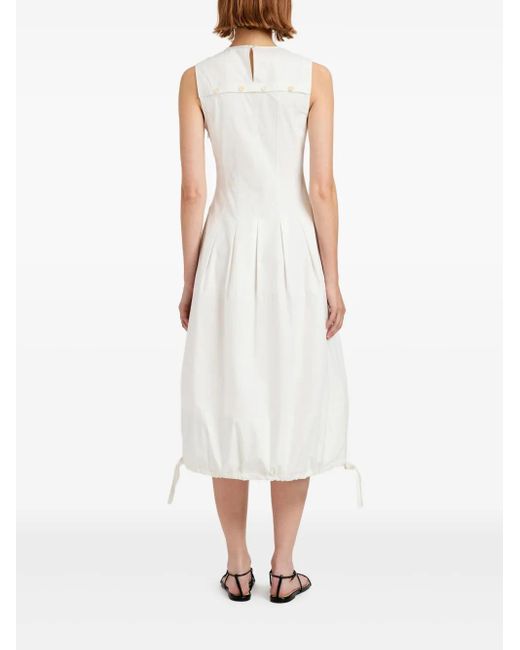 Proenza Schouler White Drawstring-Hem Sleeveless Dress