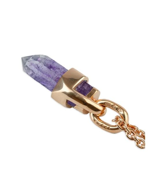 Parts Of 4 Metallic Sterling Talisman Amethyst Necklace