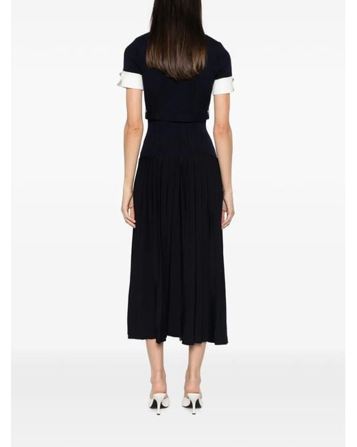 Self-Portrait Black Belted Floral-Embellished Midi Dress