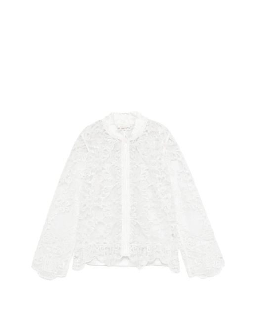 Maurizio Braschi White Lace Zip-Up Jacket