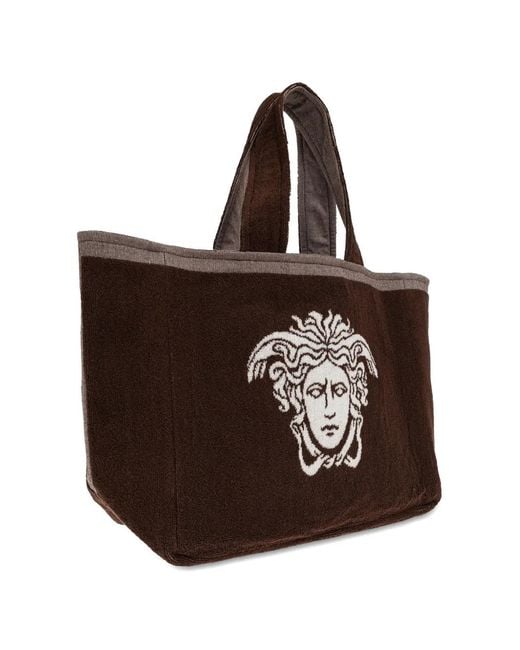 Versace Brown Medusa-Motif Tote Bag