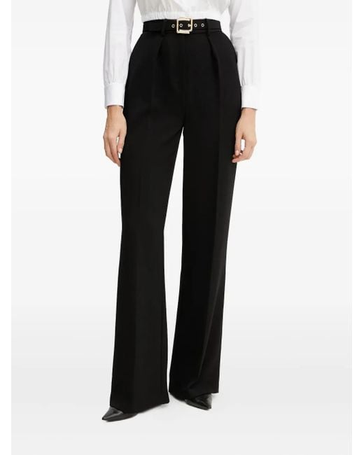 Elisabetta Franchi Black Pleated-Detail Trousers