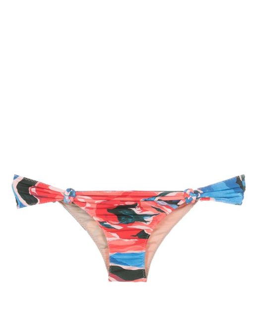 Clube Bossa Red Rings Floral-print Bikini Bottoms