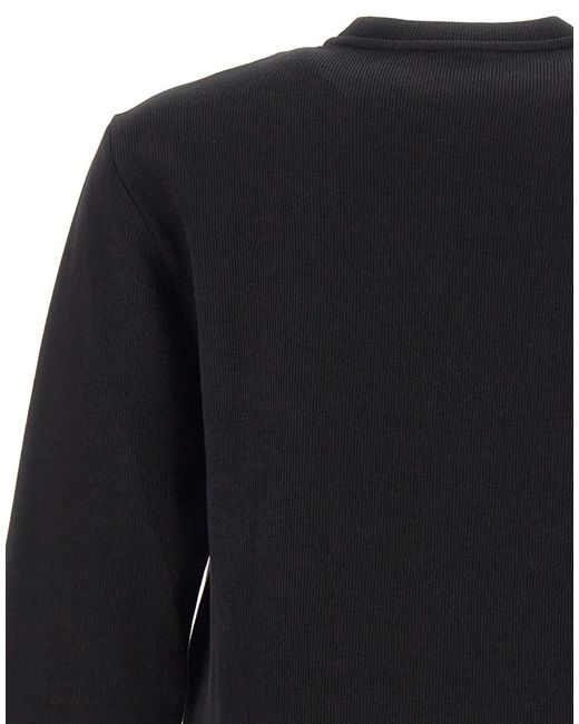EA7 Blue Logo-Patch Ribbed Sweatshirt for men