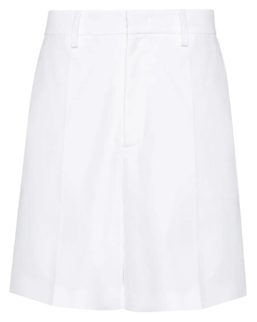 Valentino Garavani White Cotton Pressed-Crease Shorts for men