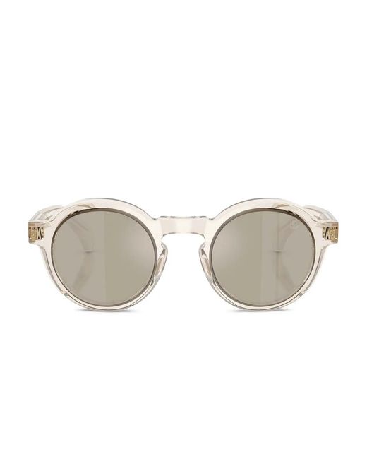 Moncler Natural Aurone Round-Frame Sunglasses