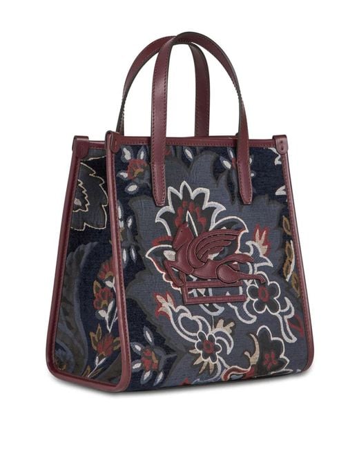 Etro Blue Small Jacquard Love Trotter Bag