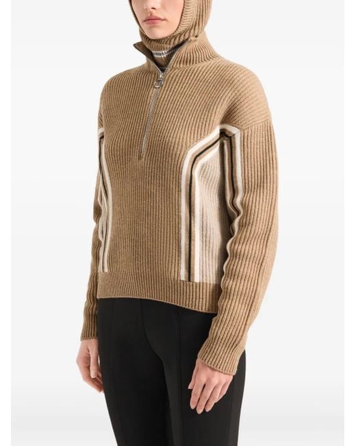 Fusalp Brown Mirala Ribbed Half-Zip Sweater