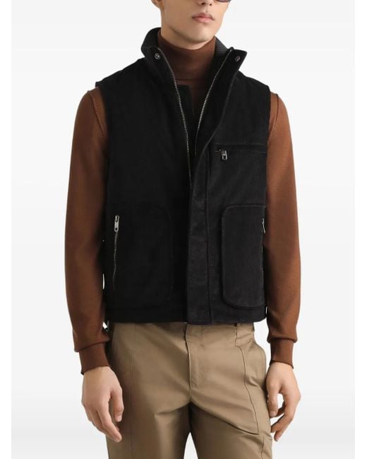メンズ Dolce & Gabbana コーデュロイ ベスト Black