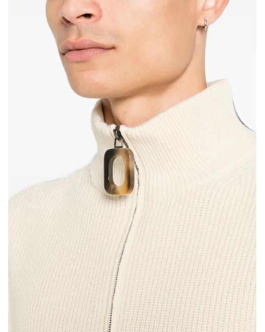 J.W. Anderson Natural Half-Zip Ribbed-Knit Sweater for men