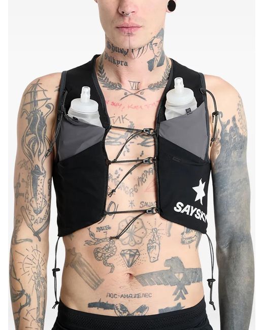 Saysky Black Flow Vest 8L Star-Logo Running Vest