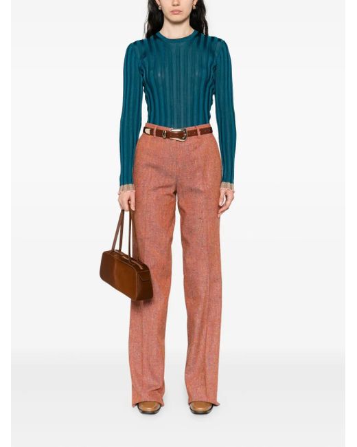 Etro Blue Textured Knit Pullover