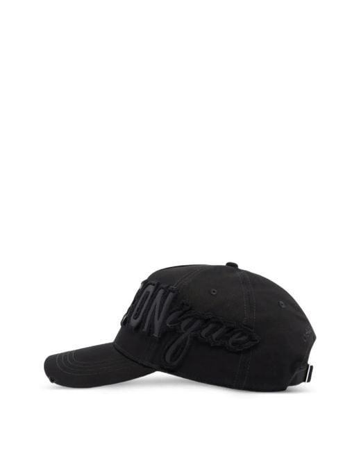 DSquared² Black Cotton Iconique Baseball Cap for men