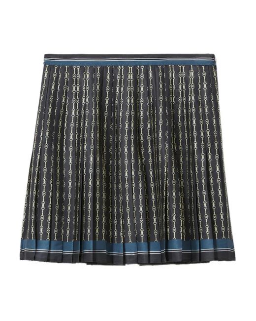 Claudie Pierlot Black Chain-Print Pleated Mini Skirt