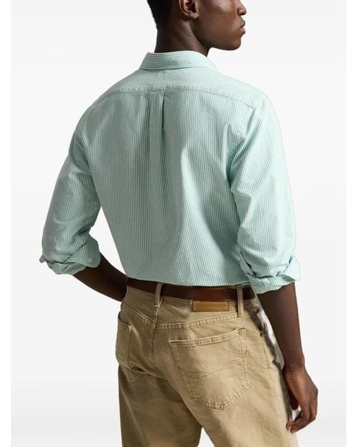 Polo Ralph Lauren Blue Striped Oxford Shirt for men