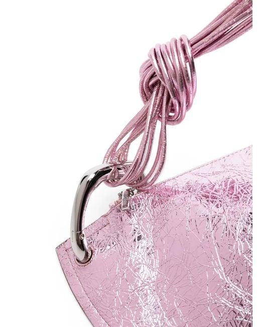 Cult Gaia Pink Estrella Metallic-Effect Tote Bag