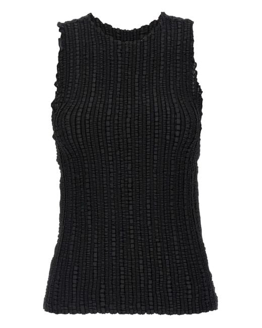 Issey Miyake Black Round-Neck Tank Top