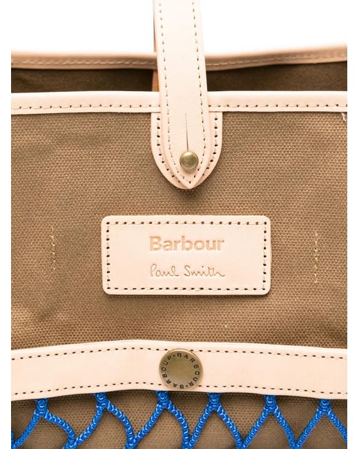 Barbour Blue X Paul Smith Logo-Patch Tote Bag