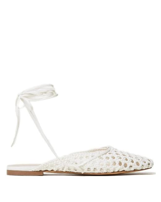 Mules planos con cordones Twinset de color White