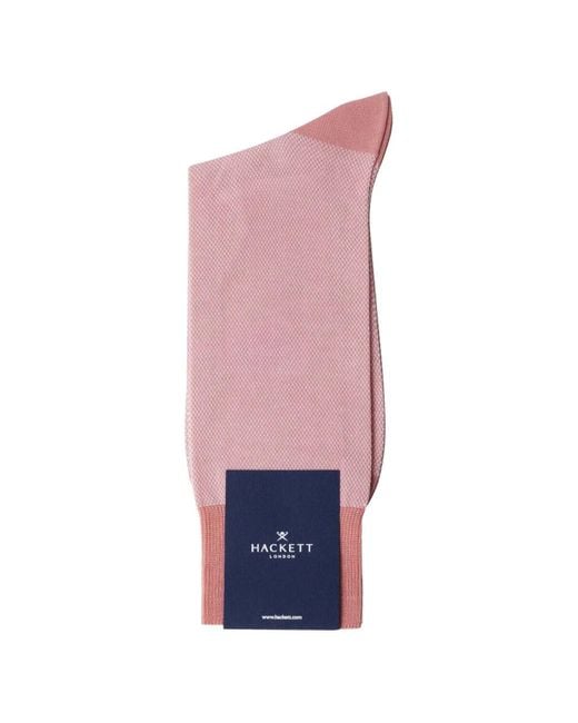 Hackett Pink Jacquard-Knit Birdseye-Pattern Socks for men